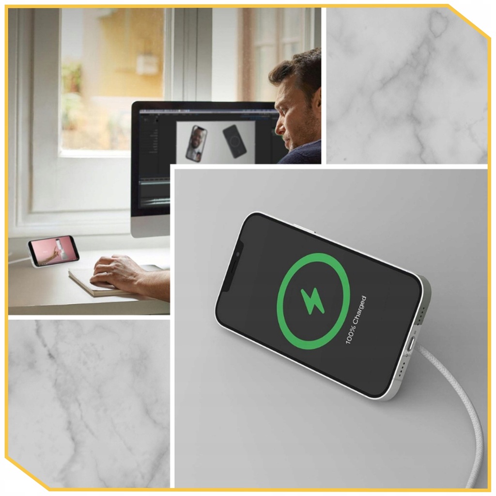 ŁADOWARKA INDUKCYJNA + SZYBKOŁADOWARKA DO IPHONE 15/20W USB-C - LIGHTING Stan opakowania oryginalne